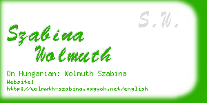 szabina wolmuth business card